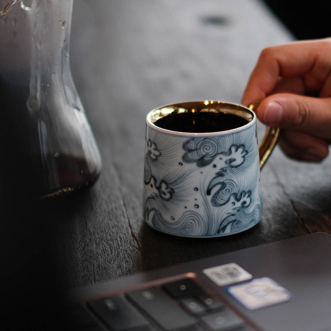 [Fushou] · Seawater Pattern Espresso Mug