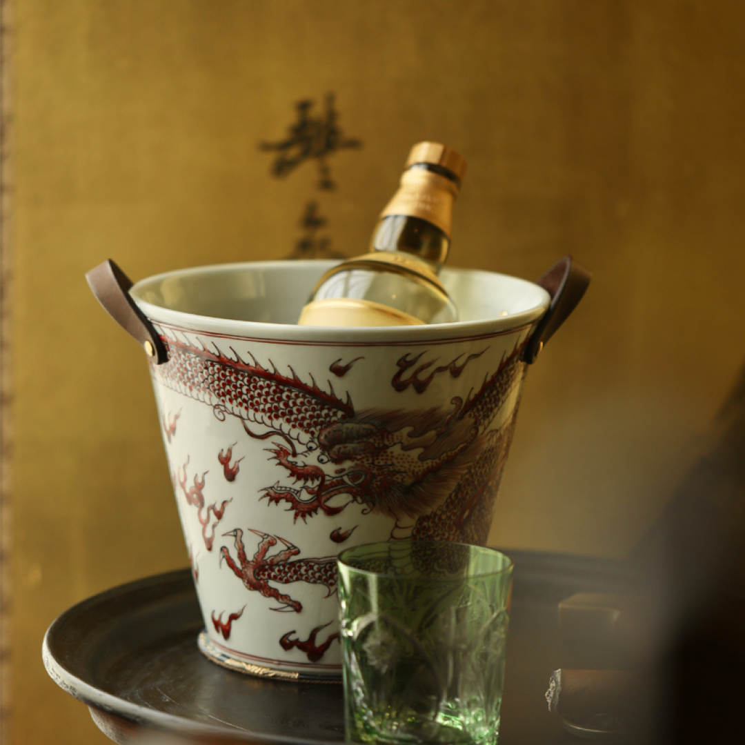 Kangxi · Ancient-inspired Underglaze Red Auspicious Dragon Pattern Ice Bucket