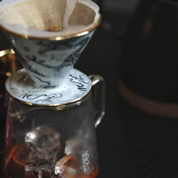 [Longyin] • Blue and White Titanium-Plated Coffee Filter Cup