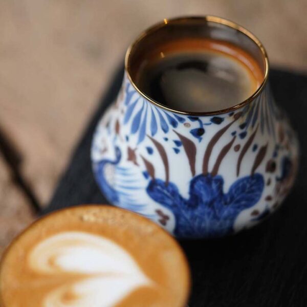 [Man Chi Jiao] · Lotus Pond Mandarin Duck Pattern Tasting Cup