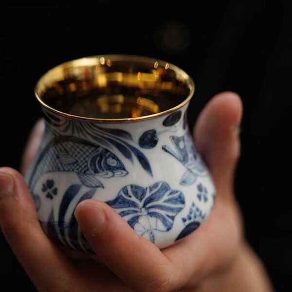 [Playing with Lotus] · Passionflower and Fish Algae Pattern Tasting Cup