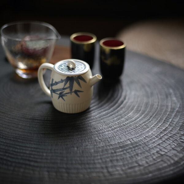 Blue and White Bamboo Leaf Leisure Room Small Teapot