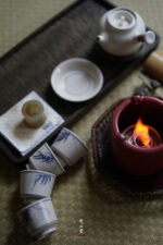 Blue and White Bamboo Leaf Straight Horse-hoof Cup (Set of 4 Cups) - Image 5