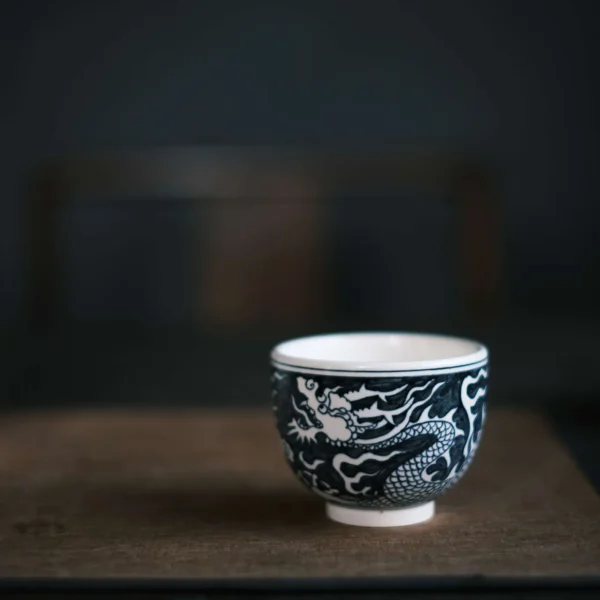 Blue and White Dragon Arhat Cup