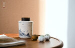 Blue and White Landscape Straight Tea Caddy - Image 3