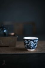 Blue and White Peony Hexagonal Cup