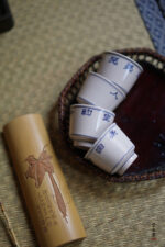 Blue and White Poetry Straight Horse-hoof Cup (Set of 4 Cups) - Image 2