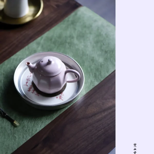 Cherry Pink Soda Glaze Nine-sided Small Teapot