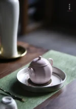 Cherry Pink Soda Glaze Nine-sided Small Teapot - Image 2