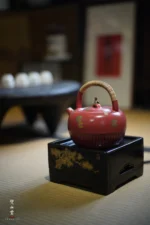 Deep Black Golden Pine Moon Gazing Ming Style Square Electric Ceramic Stove - Image 4