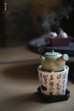 Emerald Green Round Lotus Side-handle Teapot - Image 4