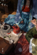 Gold and Silver Painted Pine Crane Hawthorn Red Rock Clay Wenqu Teapot - Image 5