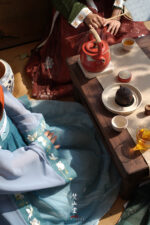 Gold and Silver Painted Pine Crane Hawthorn Red Rock Clay Wenqu Teapot - Image 9