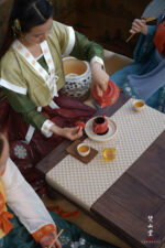 Gold and Silver Painted Pine Crane Hawthorn Red Rock Clay Wenqu Teapot - Image 11