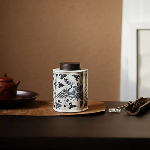 Harmony Phoenix and Lotus Begonia Tea Caddy