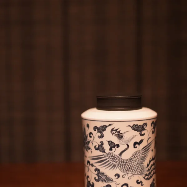 Harmony Phoenix and Lotus Straight Tea Caddy