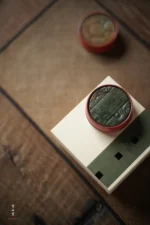 Hawthorn Red Bamboo Joint Jade Lid Rest - Image 5