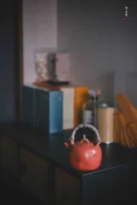 Hawthorn Red Bamboo Leaf Lid Lifting Handle Teapot - Image 6