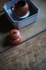 Hawthorn Red Drum-shaped Jade Lid Rest - Image 3