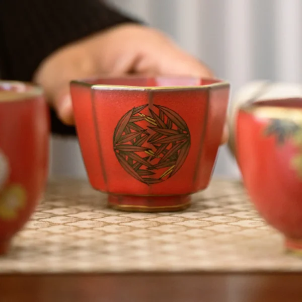 Hawthorn Red Golden Bamboo Octagonal Cup (Single Cup)