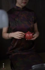 Hawthorn Red Rock Clay Golden Orchid Melon Ribbed Small Teapot - Image 4