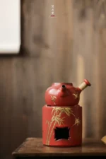 Hawthorn Red Rock Clay Golden Orchid Pearl Round Small Teapot