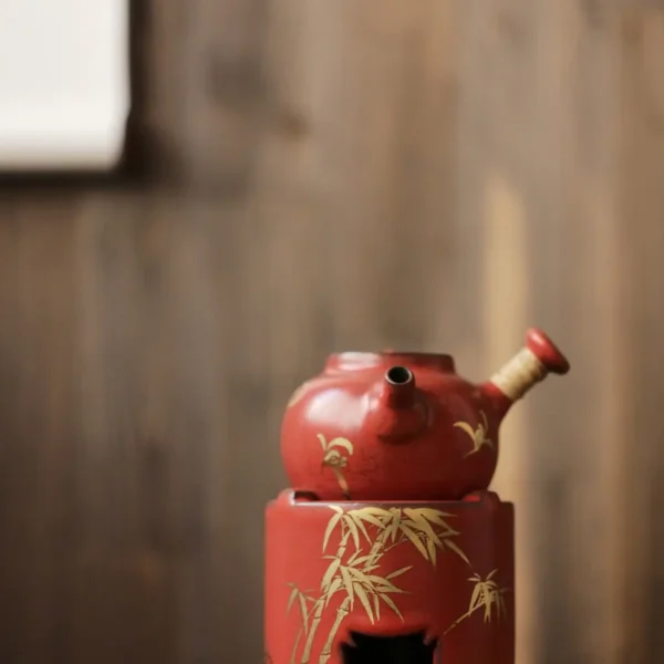Hawthorn Red Rock Clay Golden Orchid Pearl Round Small Teapot