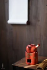 Hawthorn Red Rock Clay Golden Orchid Pearl Round Small Teapot - Image 3