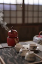 Hawthorn Red Rock Clay Golden Pine Waist-line Apple Teapot - Image 2