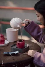 Hawthorn Red Rock Clay Melon Ribbed Small Teapot - Image 3