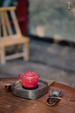 Hawthorn Red Rock Clay Melon Ribbed Small Teapot - Image 9