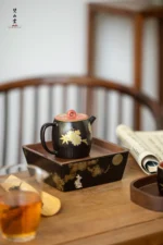 Moon Gazing Golden Pine Square Teapot Stand
