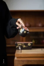 Moon Gazing Golden Pine Square Teapot Stand - Image 4