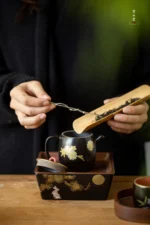 Moon Gazing Golden Pine Square Teapot Stand - Image 6