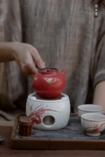 Red Orchid Round Belly Alcohol Stove - Image 2