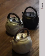 Soda Glaze Aged Rock Clay Listening Cloud Teapot - Image 6