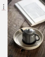 Soda Glaze Aged Rock Clay Melon Ribbed Small Teapot - Image 3