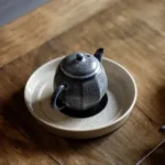 Soda Glaze Aged Rock Clay Nine-sided Small Teapot