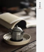 Soda Glaze Aged Rock Clay Nine-sided Small Teapot - Image 2