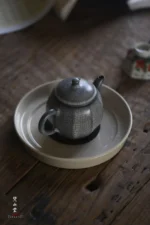 Soda Glaze Aged Rock Clay Nine-sided Small Teapot - Image 3