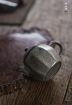 Soda Glaze Aged Rock Clay Nine-sided Small Teapot - Image 4
