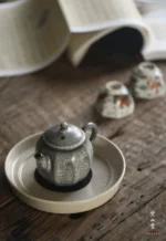 Soda Glaze Aged Rock Clay Nine-sided Small Teapot - Image 6