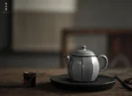 Soda Glaze Aged Rock Clay Nine-sided Small Teapot - Image 10