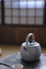 Soda Glaze Aged Rock Clay Octagonal Teapot - Image 4