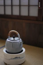 Soda Glaze Aged Rock Clay Octagonal Teapot - Image 5