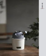 Soda Glaze Aged Rock Clay Pearl Round Side-handle Teapot - Image 2