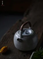 Soda Glaze Aged Rock Clay Singing Spring Teapot - Image 4