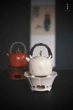 Soda Glaze Bamboo Leaf Lid Lifting Handle Teapot - Image 5