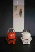 Soda Glaze Bamboo Leaf Lid Lifting Handle Teapot - Image 6