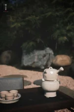 Soda Glaze Bamboo Leaf Lid Side-handle Teapot - Image 7